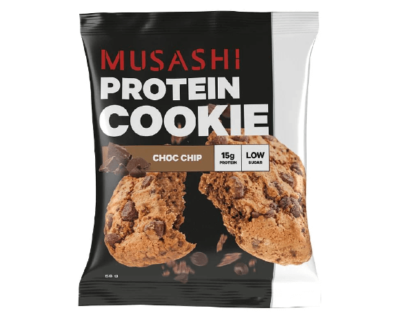 Musashi Protein Cookie Chocolate Chip: A delicious fitness snack packed with protein, perfect for post-workout recovery